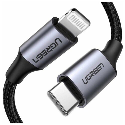 UGREEN. Кабель для зарядки и передачи данных Ugreen USB C 2.0 - Lighting MFI, 1,5 м (60760) ugreen кабель для зарядки и передачи данных ugreen usb c 2 0 lighting mfi 1 5 м 60760