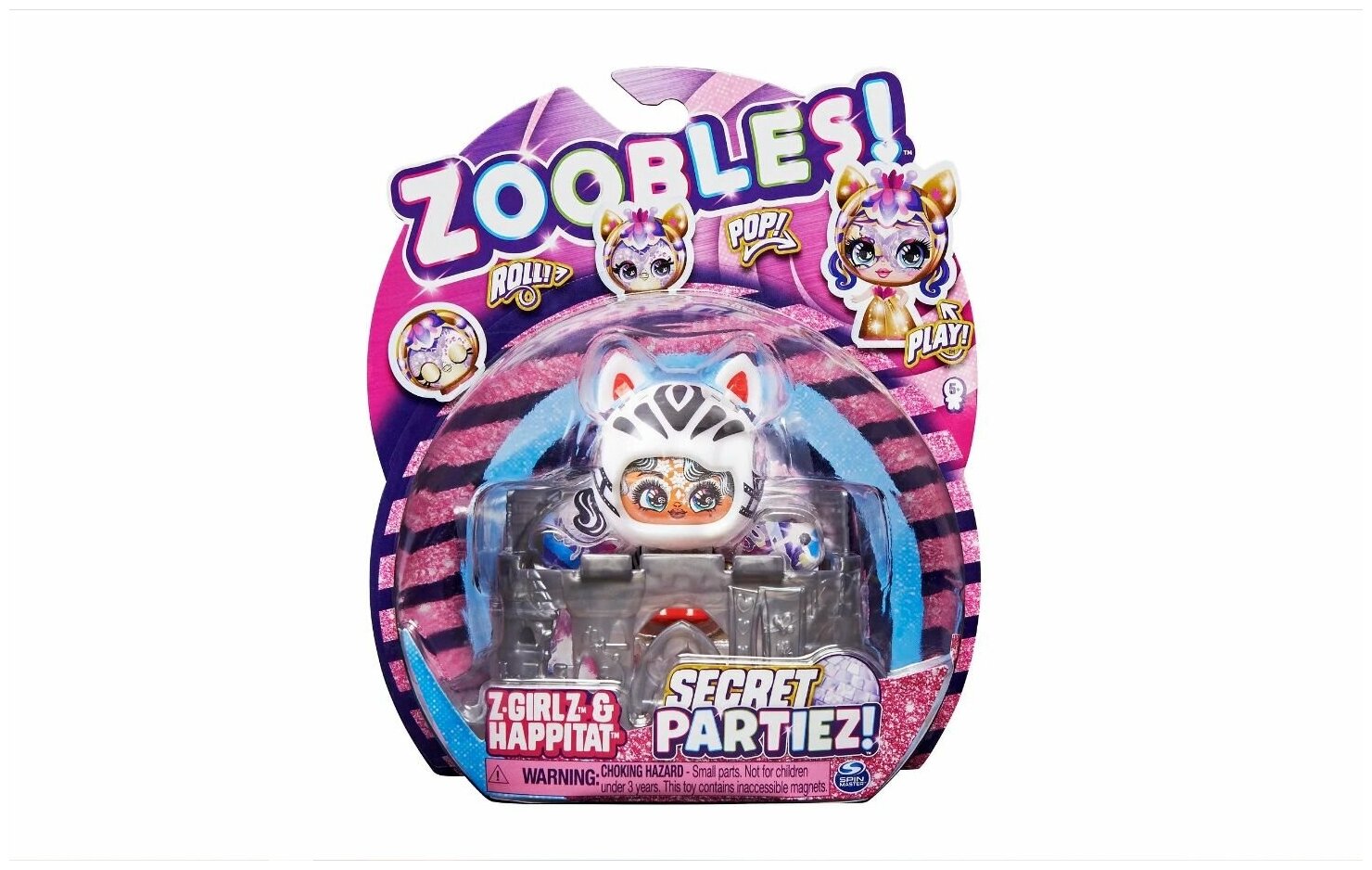 Zoobles Игровой набор Секретная вечеринка трансформирующийся Зебра 6061945/20137627