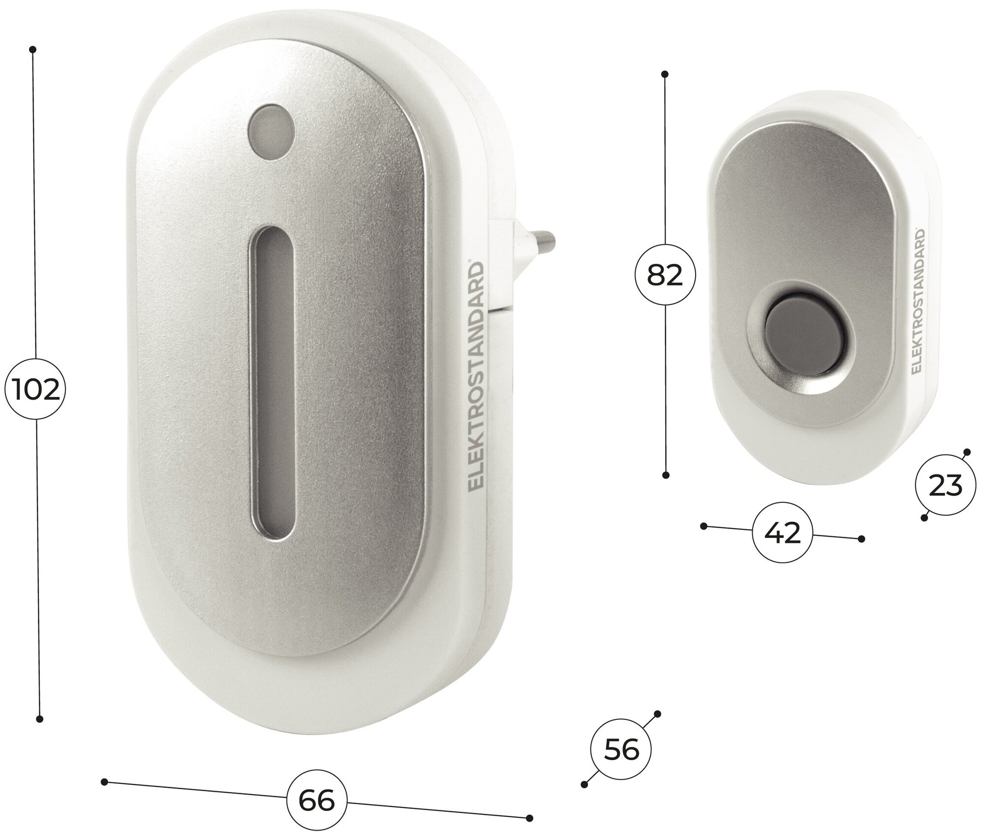 Звонок беспроводной Elektrostandard 36M IP20 DBQ28M WL Белый / Серебро - фотография № 2