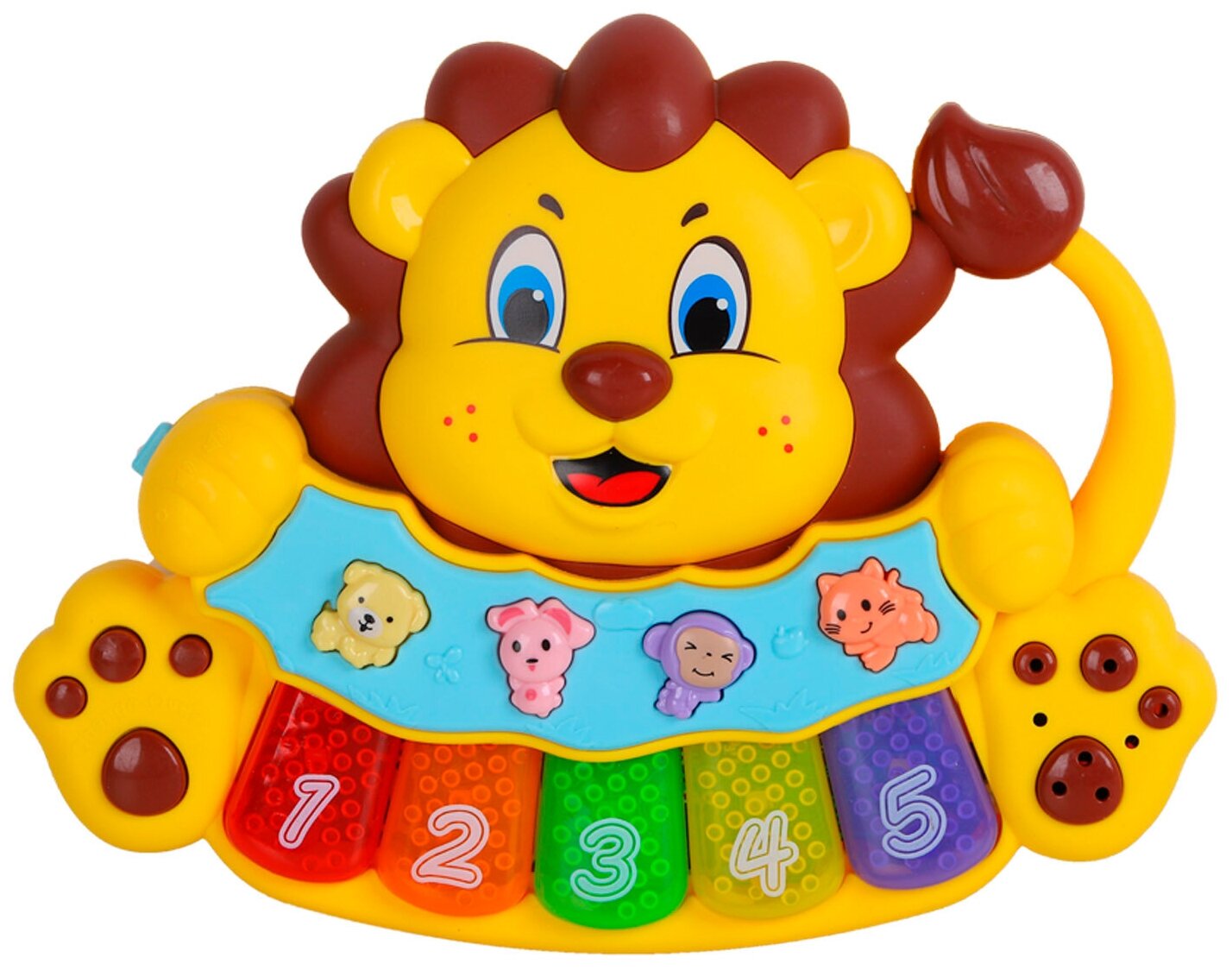 Развивающая игрушка ТМ Smart Baby, Пианино обучающее "Львенок", 36 звуков/мелодий/стихов, желтый, JB0333405