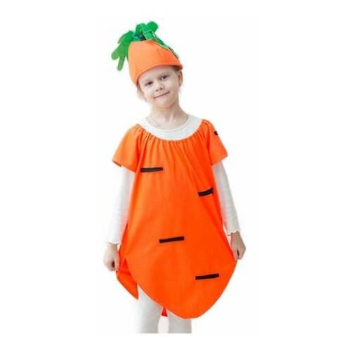 фото Карнавальный костюм "морковка", на рост 122-134 см, 5-7 лет, бока бока с