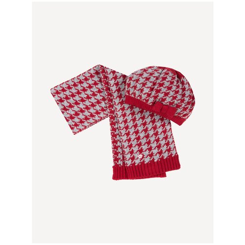 фото Шапка с шарфом chicco вязаные, красный 04738, размер 002