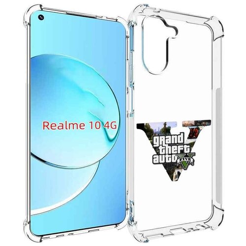 Чехол MyPads GTA 5 логотип для Realme 10 задняя-панель-накладка-бампер