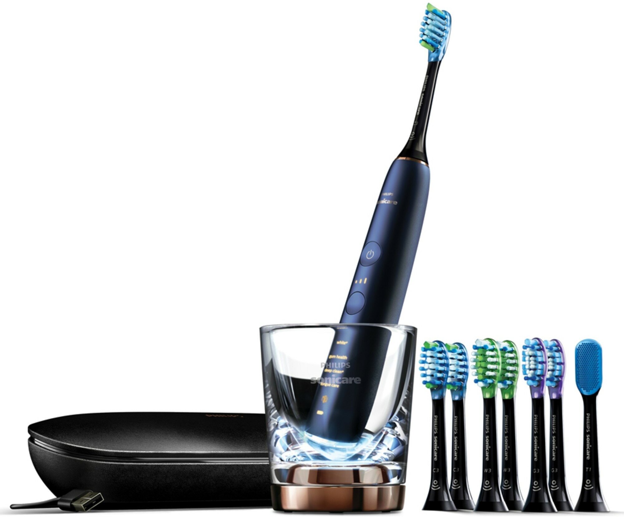 PHILIPS Электрическая зубная щетка Philips Sonicare DiamondClean 9700 Smart HX9957/51, синий