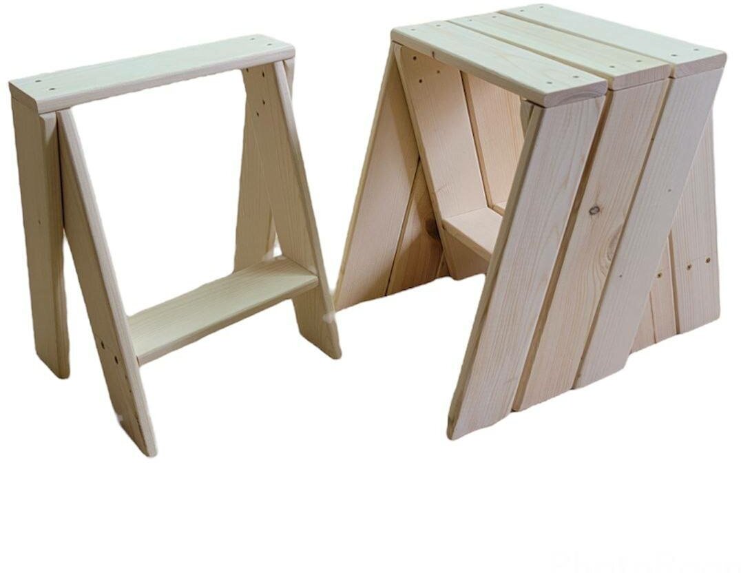 Комплект домашней мебели из массива хвои : стол + 4 табурета - фотография № 3