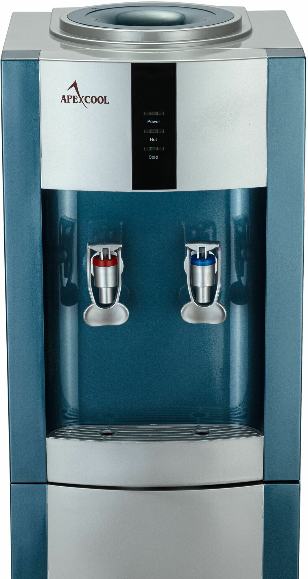 Кулер для воды напольный APEXCOOL 16 LD голубой нагрев и охлаждение со шкафчиокм