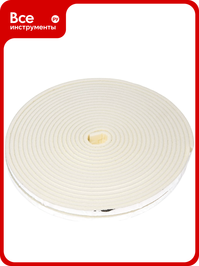 Уплотнитель для окон РемоКолор вспененный полиэтилен с клеевым слоем 8х4 мм х 12 м 50-0-312