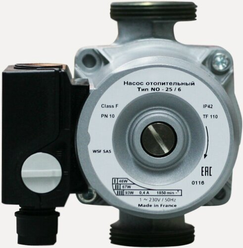 Изображение товара Циркуляционный насос WILO NO 25/6-130, длина 130 мм, 4,2 м3/ч, 6м, артикул 4154014