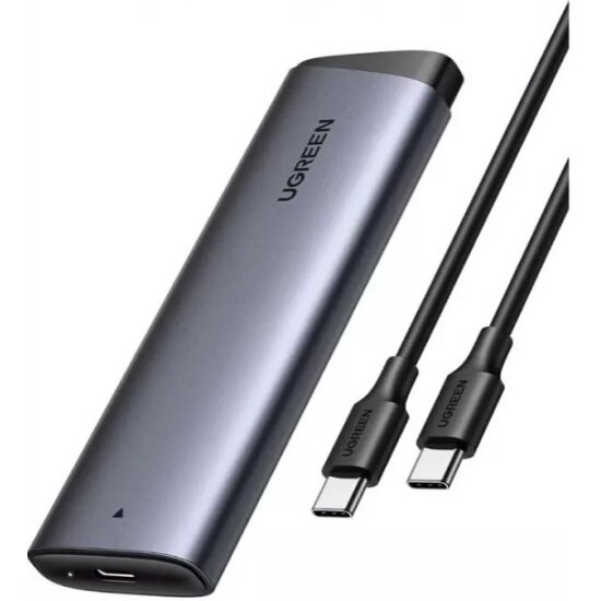 Внешний корпус Ugreen CM767 M.2NVME с кабелем USB-C-USB-C 10 Гбит/с серый (35267)