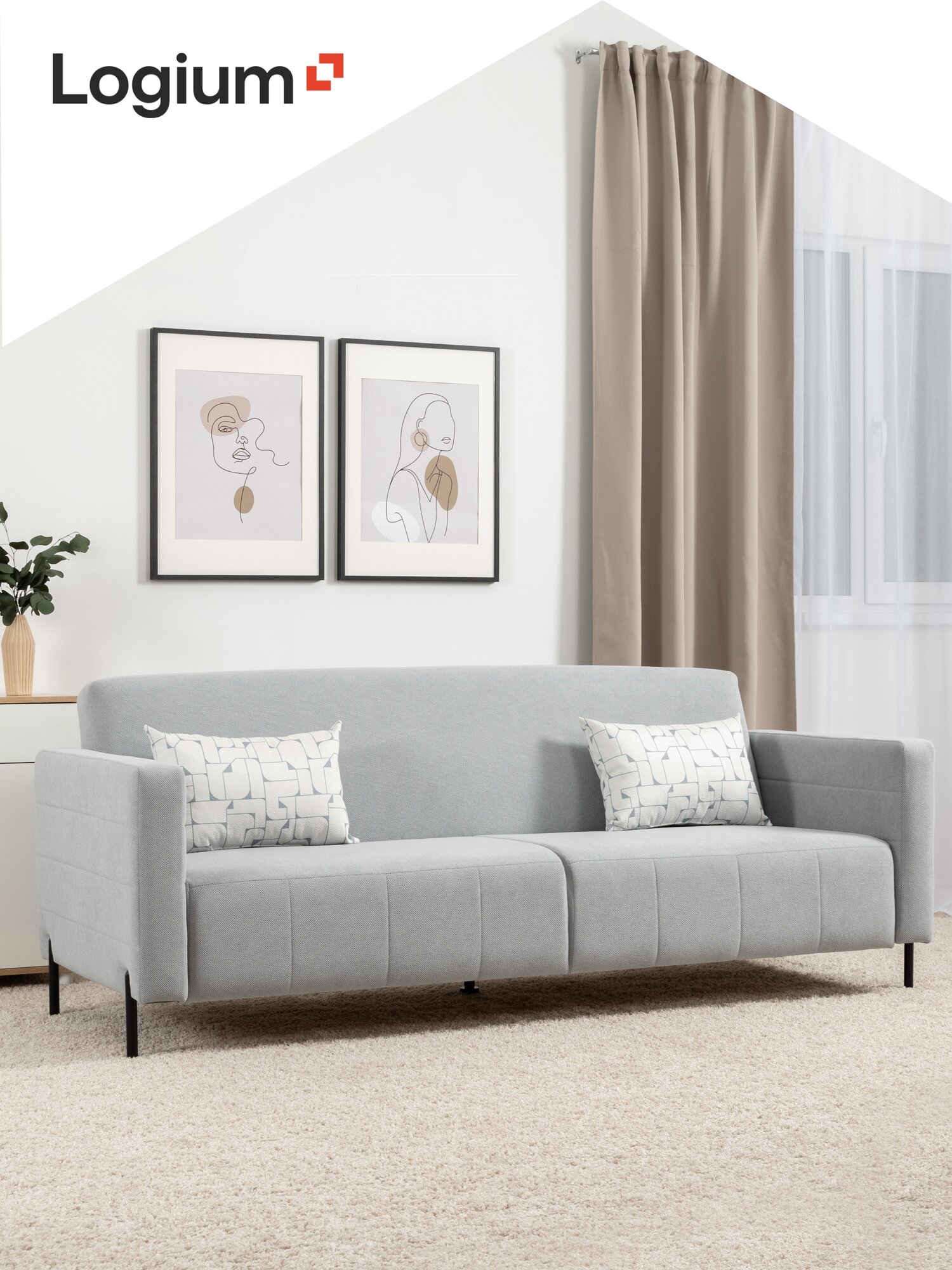 Диван раскладной Марсо Арт. ТД 745/1 Mikea 12 (серо-голубой), Mikea 12 (серо-голубой), Liberty 090