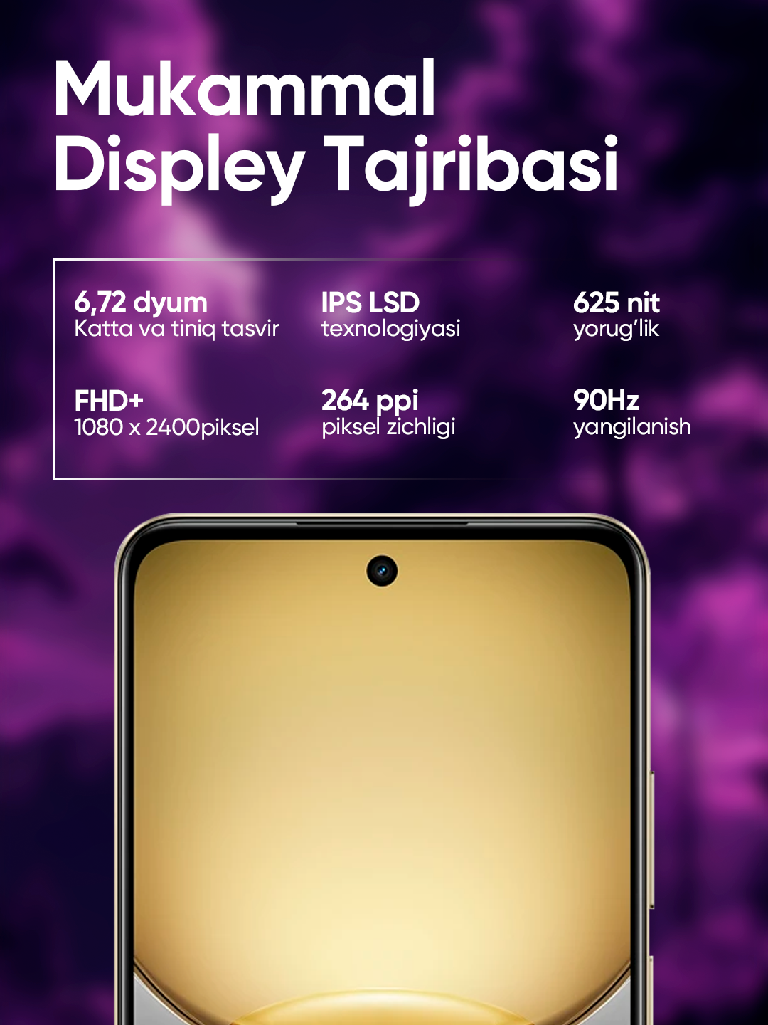 Смартфон Realme C75, FHD+ 90 Hz дисплей, 5828 mAh, 45W, 8/128ГБ, золотистый — фото 1