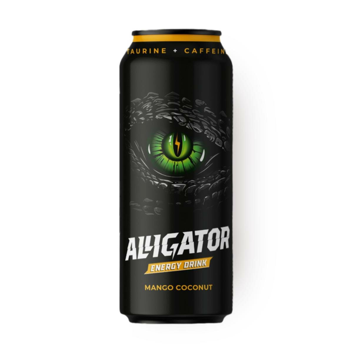 Энергетический напиток Alligator, манго-кокос, в металлической банке, 450 мл
