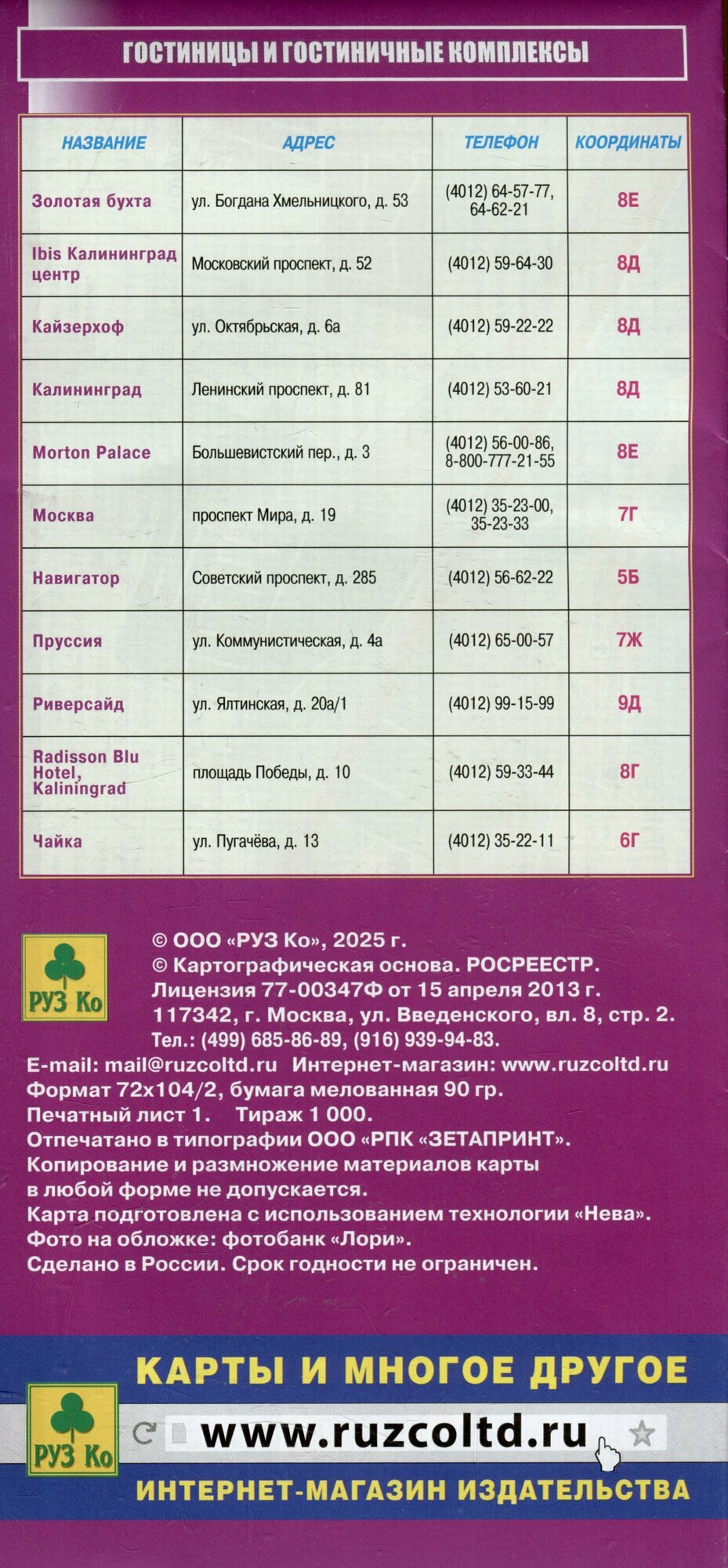 Калининград. Карта города — фото 1