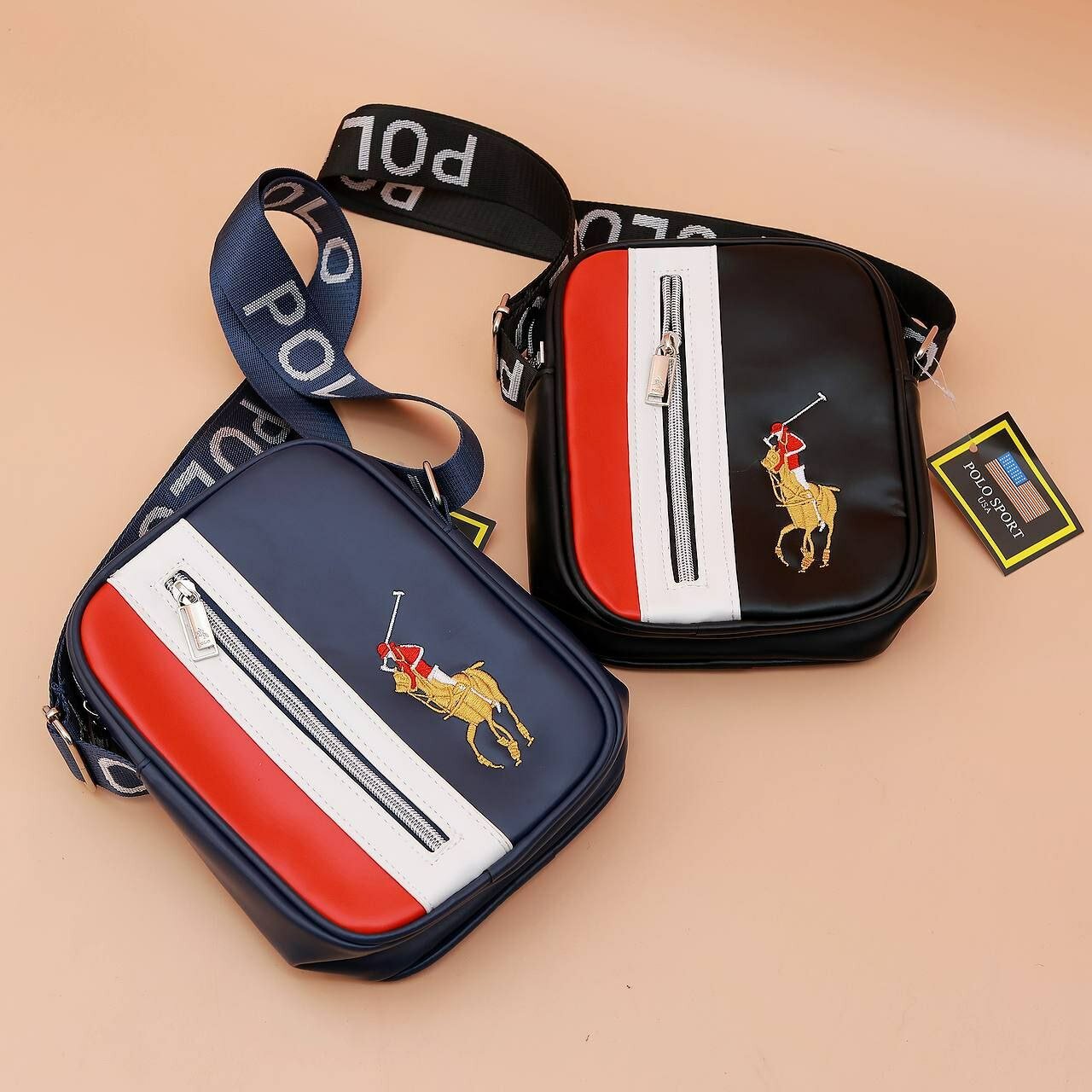 Сумка авоська POLO, фактура матовая, черный