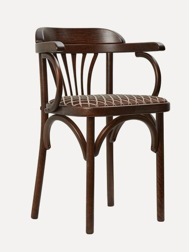 Изображение товара Деревянный стул Венский темный тон с мягким сиденьем из ткани