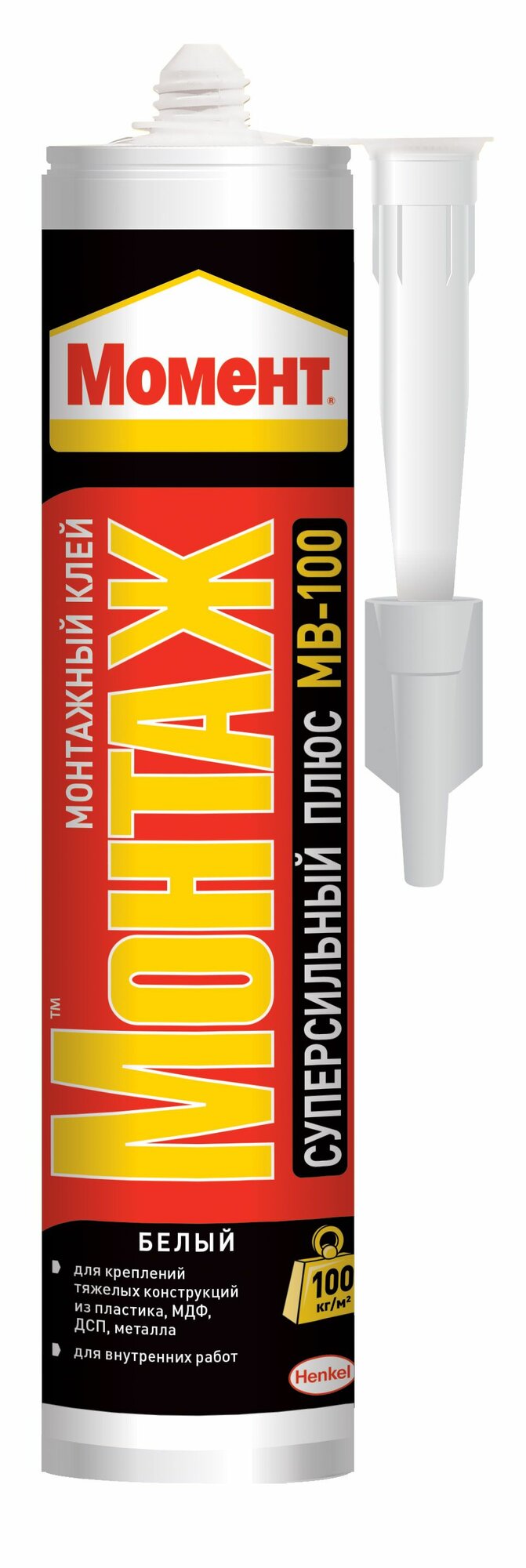 Клей монтажный универсальный акриловый Момент Монтаж Суперсильный Плюс МВ-100 400 г