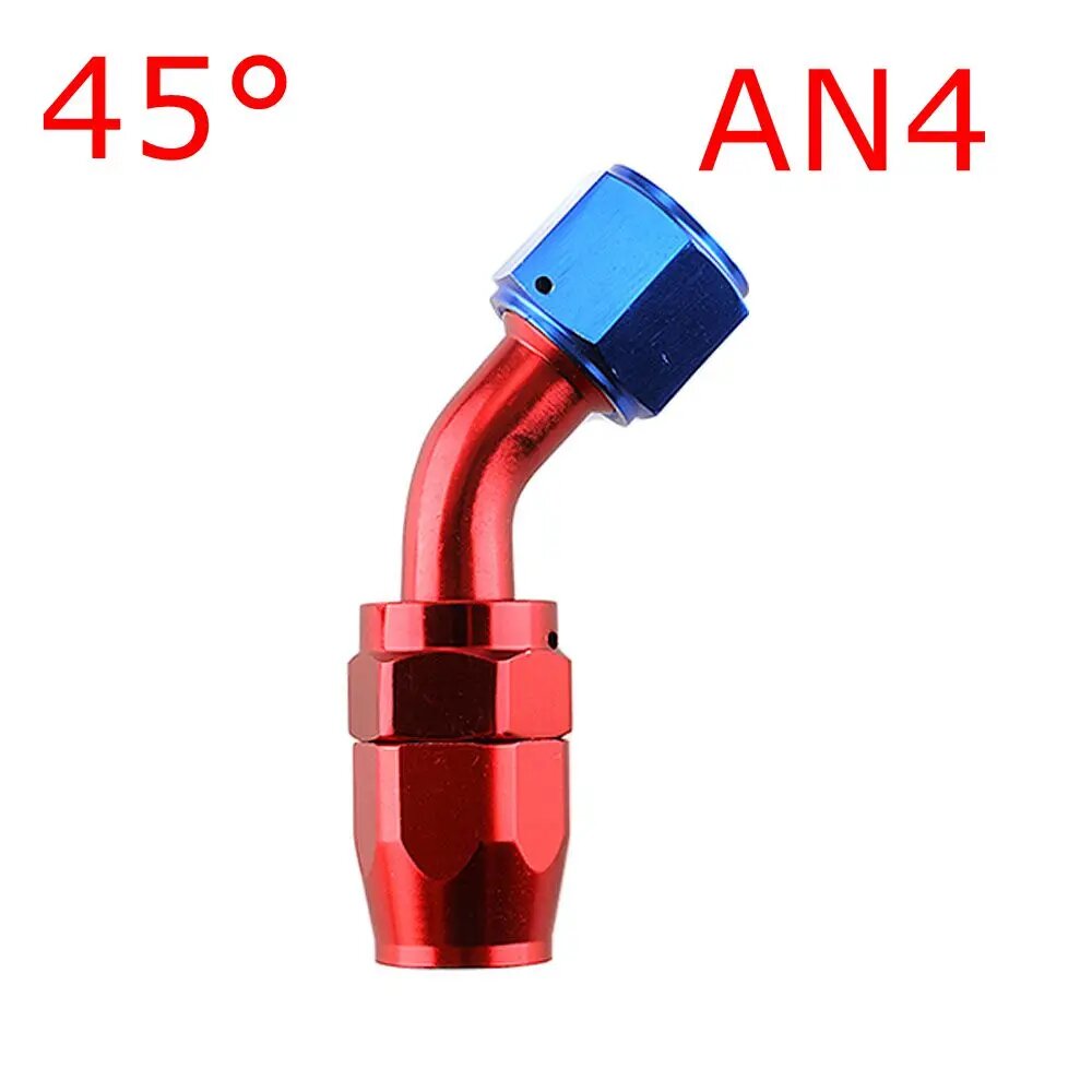 Универсальный AN4/AN6/AN8/AN10/AN12 Прямой 0 ° /45 ° /90 ° /180 ° Ступень CPE Масло Топливный Поворотный шланг Фитинг Набор адаптеров для конца масляного шланга AN4-45