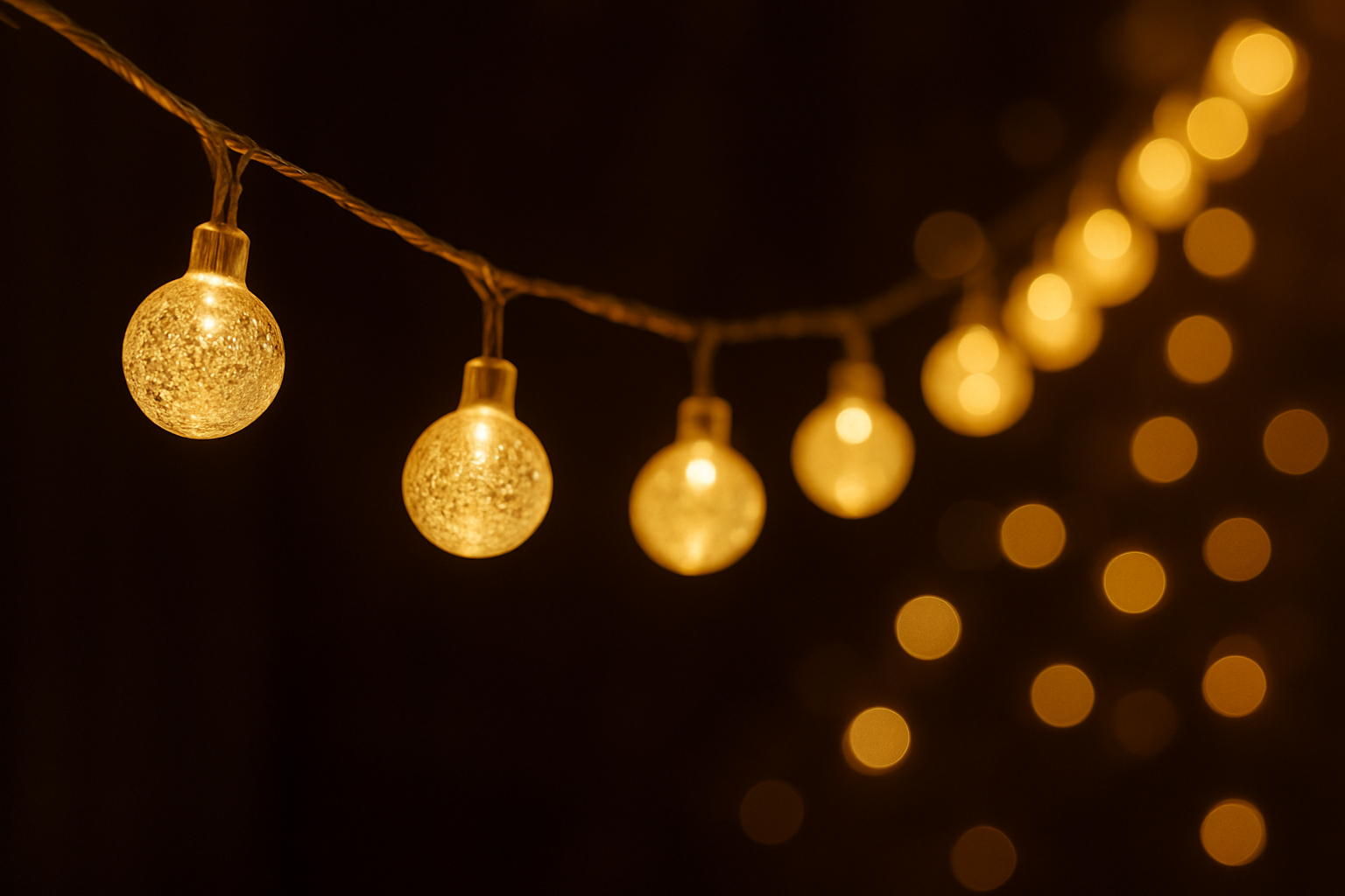 Новогодняя электрогирлянда хрустальные шарики 5 м интерьерная светодиодная гирлянда желтая