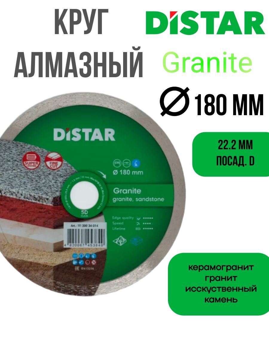 Круг алмазный DISTAR Granite 180x254