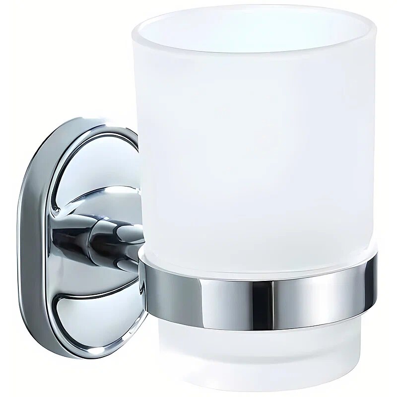 Стакан для зубных щеток стекло с овальным держателем F1906 FRAP крепление саморезы