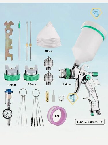 Изображение товара Краскопульт пневматический сопла 1.4 1.7 2 мм