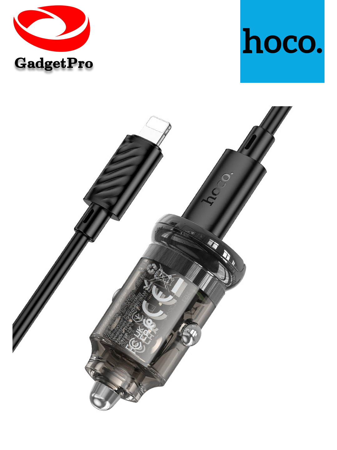 Автомобильное зарядное устройство Hoco Z53A 30W Type-C - Lightning, черное, для быстрой зарядки Фиолетовый