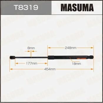 Упор газовый багажника MASUMA, L 454mm (1/40)