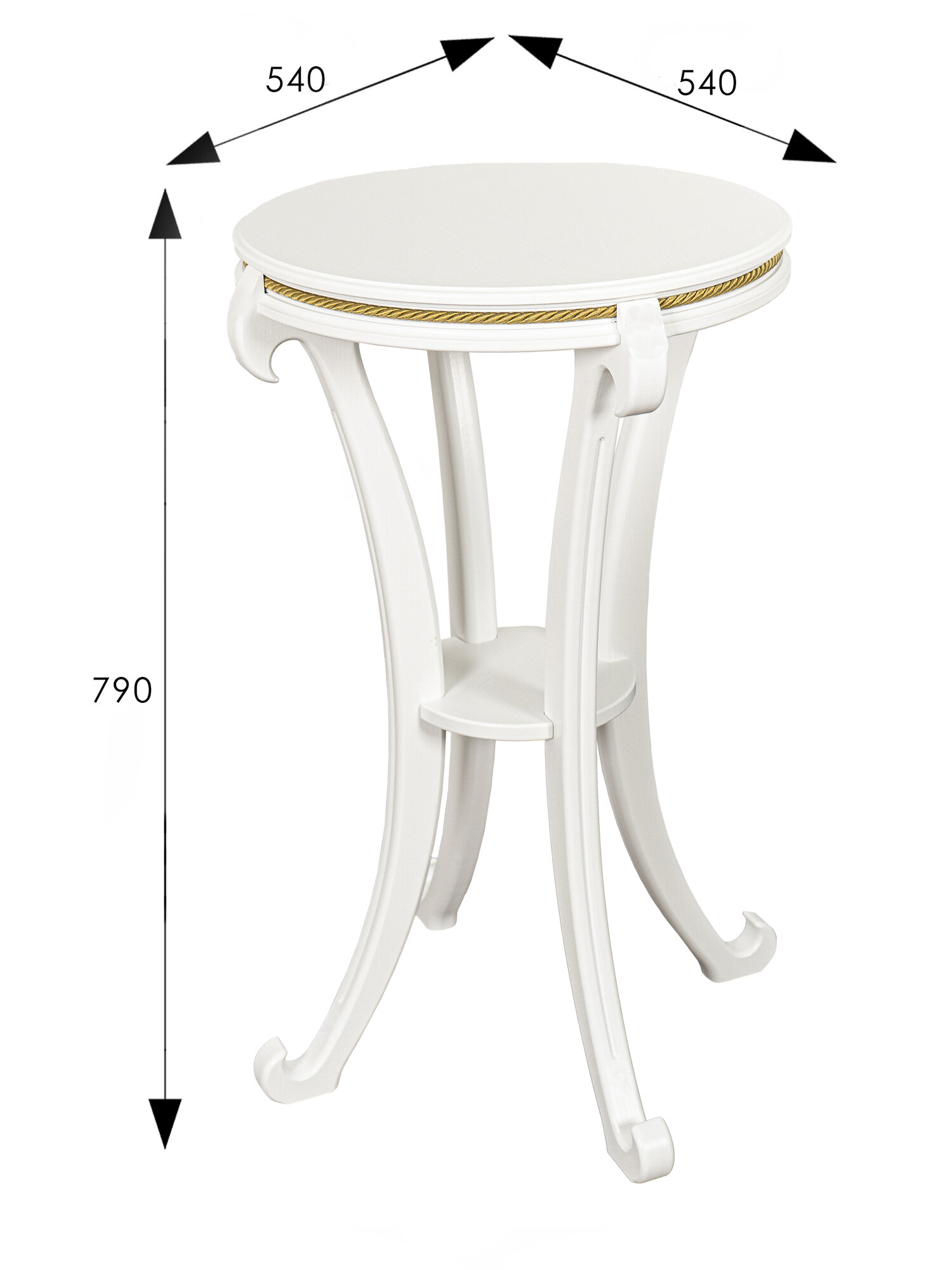 Подставка интерьерная IFERS Глория напольная, с полкой, цвет молочный дуб Л — фото 1