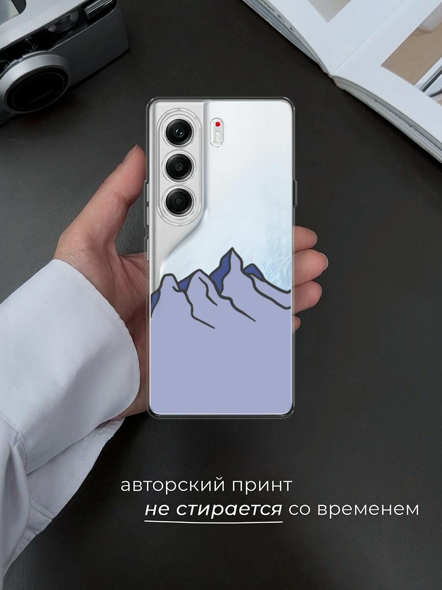 Чехол на Tecno Camon 40 Pro 5G / Текно Камон 40 Про 5G с принтом "Гора", прозрачный — фото 1