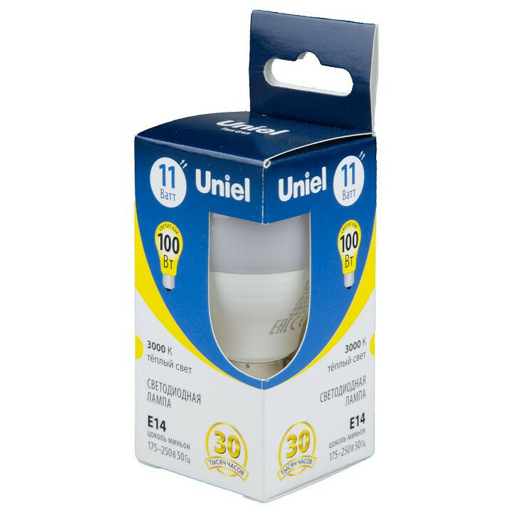 Лампа светодиодная Uniel E14 11Вт 3000K UL-00006843