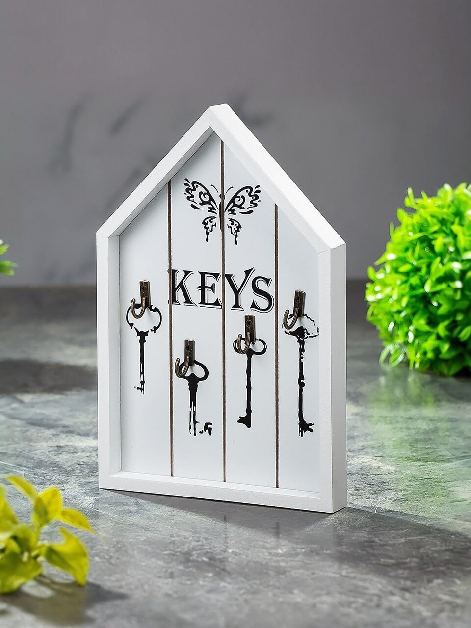 Ключница настенная Домик 16.2х24 см 4 крючка стильная органайзер для ключей Y4-3864