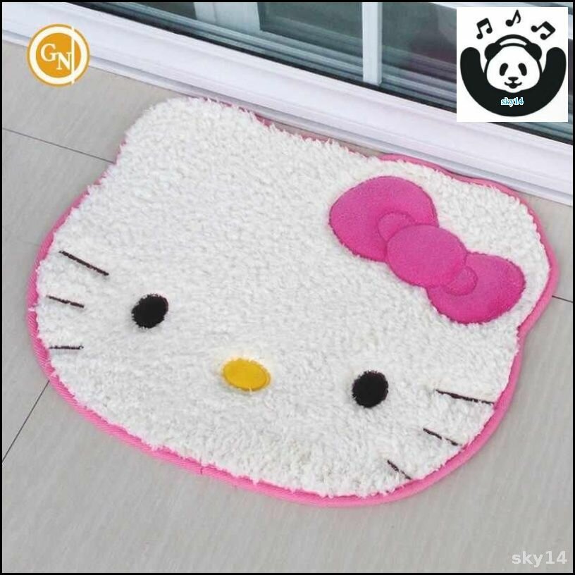 Придверный коврик Hello Kitty овальный с котёнком, мягкий противоскользящий для дома и офиса