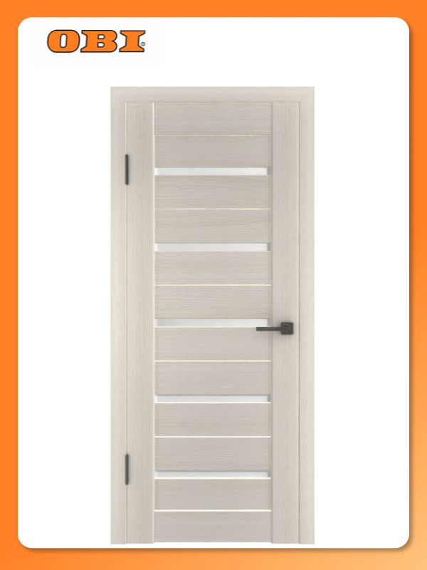 Межкомнатная дверь Глатум X7 остекленная Дуб беленый 80х200 cм