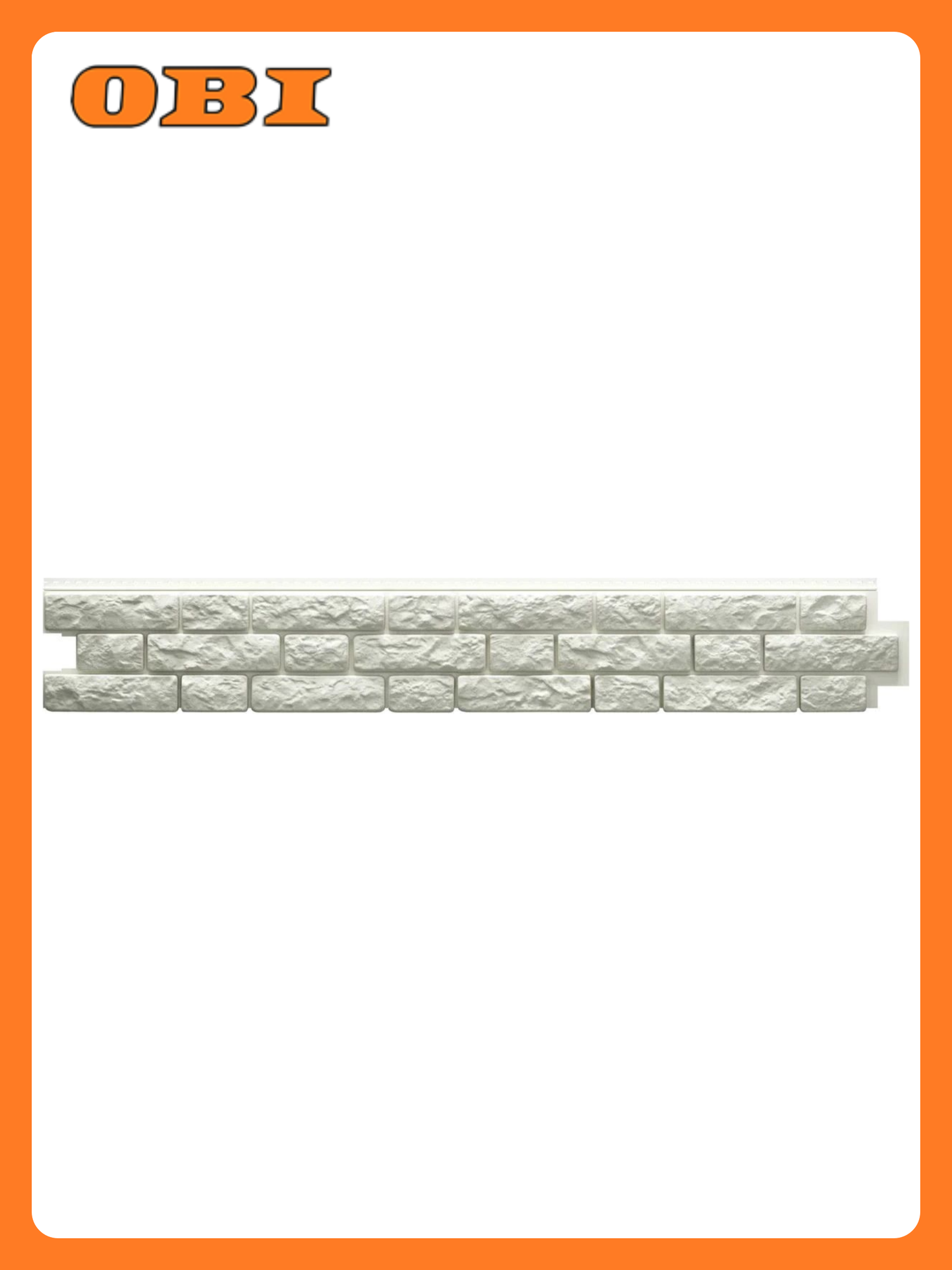 Сайдинг Docke LUX BERGART имитация каменной кладки белый 1809 мм 1шт