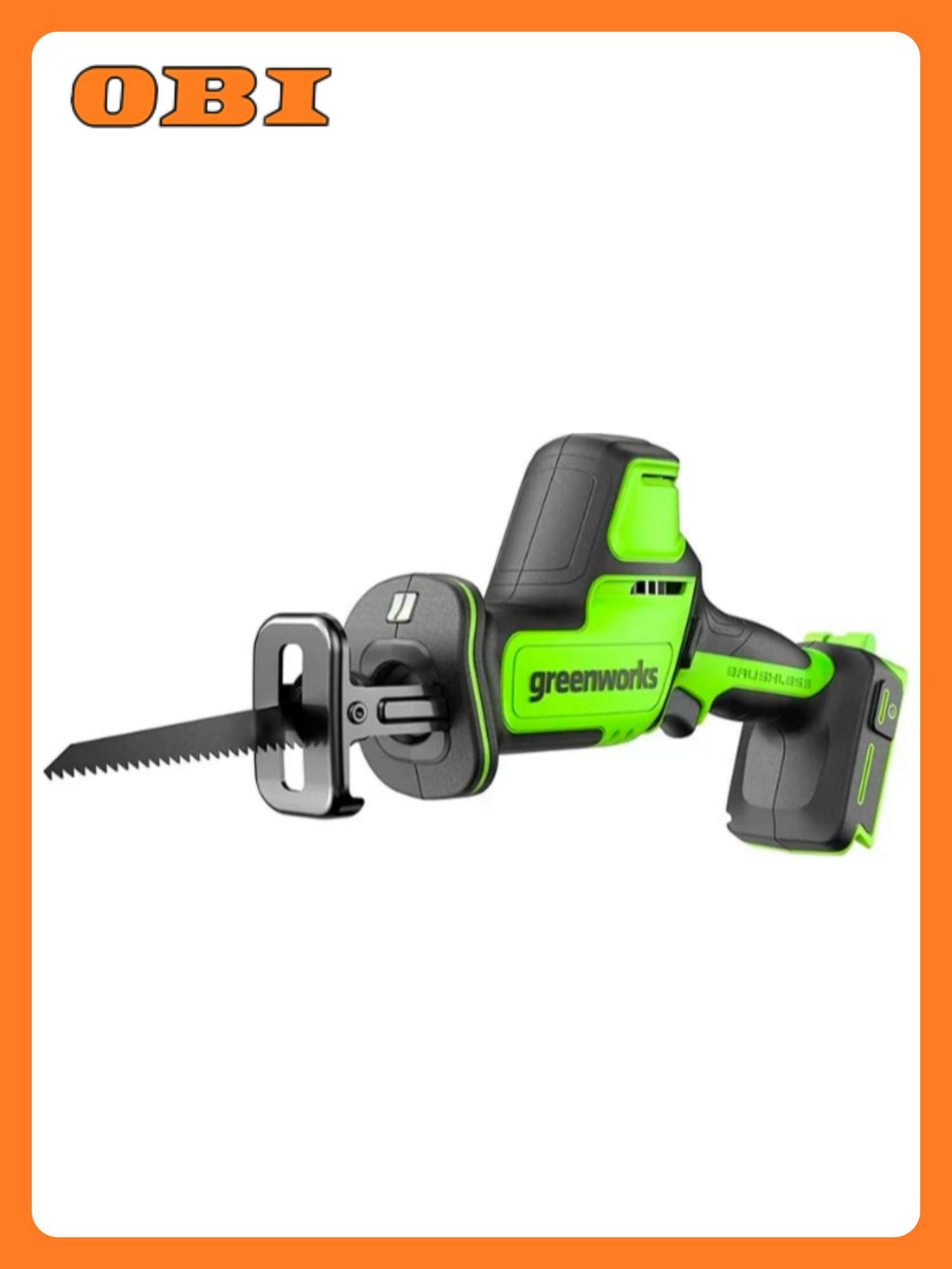 Пила сабельная бесщеточная аккумуляторная Greenworks 24 В без АКБ и З/У 1200507