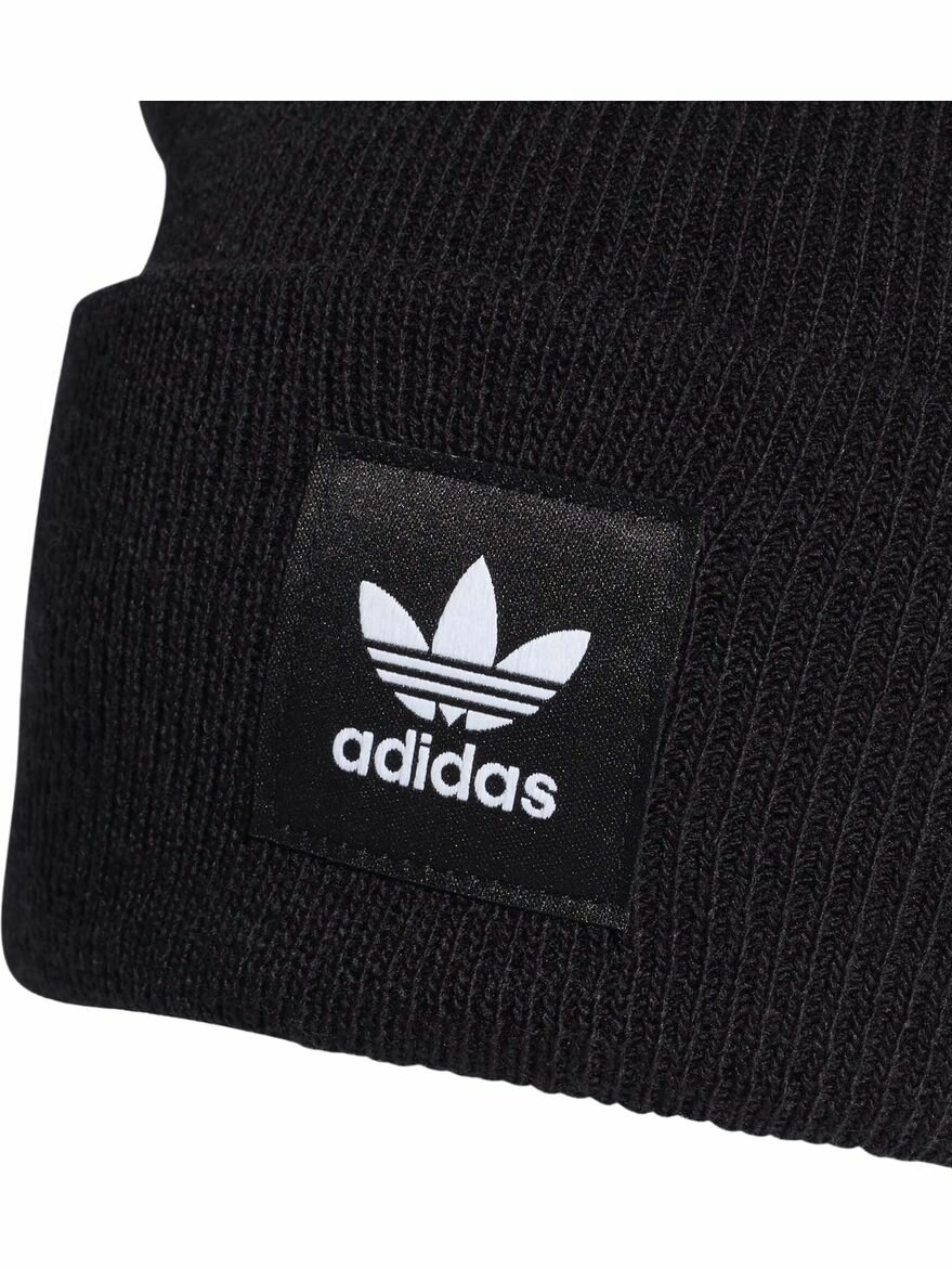 Шапка-бини adidas Adicolor Cuff Knit Beanie для мужчин, размер OSFW, черный — фото 1