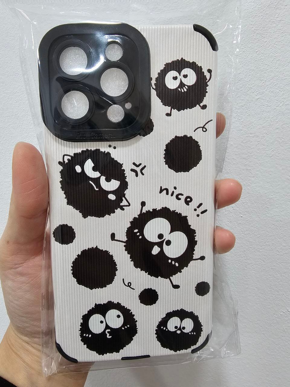 Чехол на iPhone 13 Pro Max "Soft Touch", силикон, матовый, ударопрочный, белый микроб — фото 1