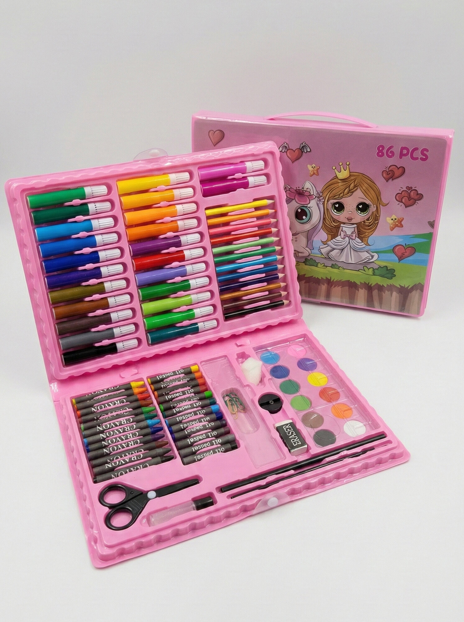 Набор для творчества Арт Сет, фломастеры, карандаши, краски в чемоданчике