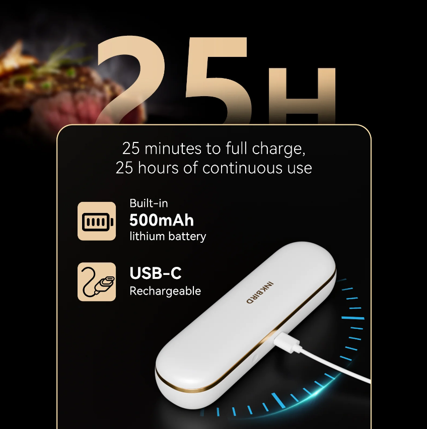 Термометр кулинарный INKBIRD INT-11SB, Bluetooth, для гриля, духовки, мангала, белый — фото 1