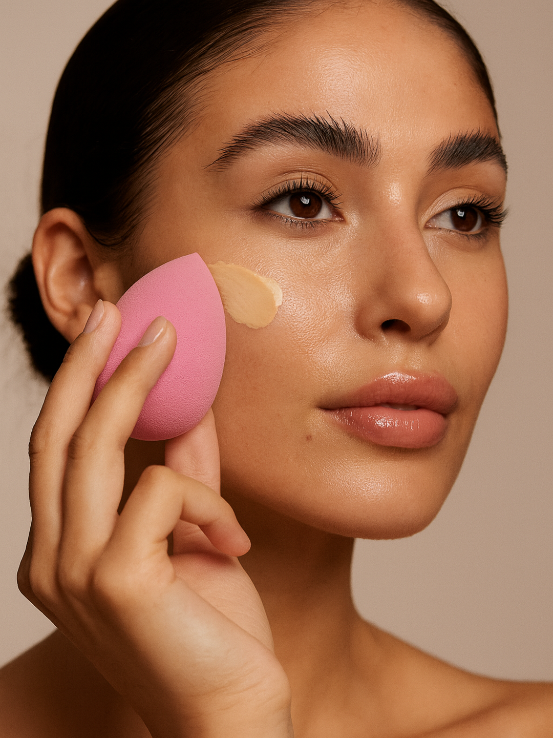 Спонж для макияжа лица, увеличивающиеся в воде, 1 шт, 4 * 6 см, губка, розовый