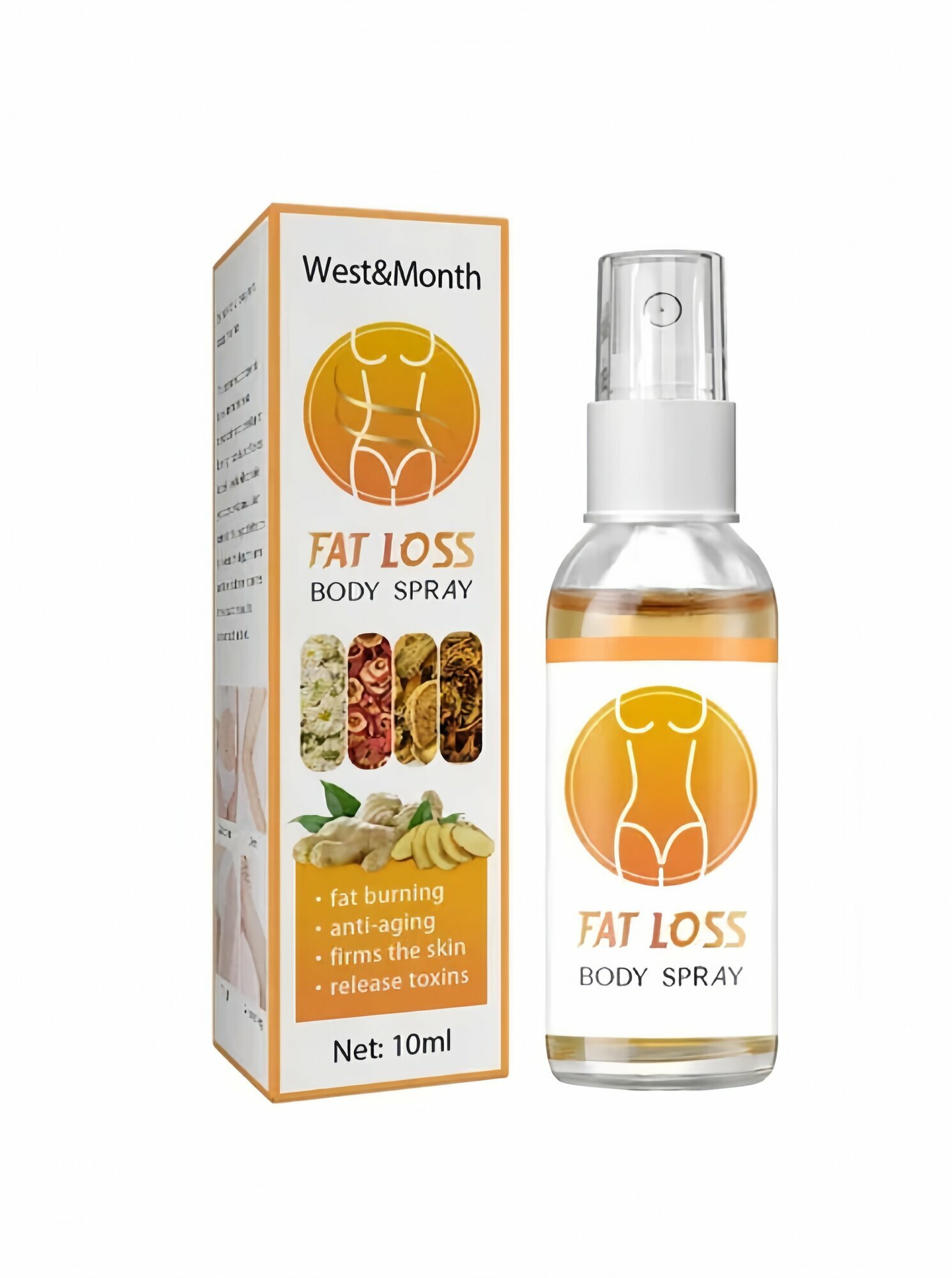 Спрей для похудения "Быстрый сжигатель жира", антицеллюлитный, для талии и живота