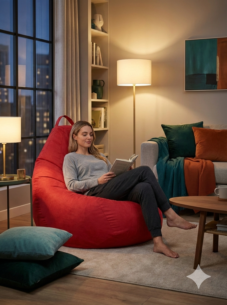 Кресло-мешок Пуффбери «Груша», размер XXXL средний, Оксфорд Красный — фото 1