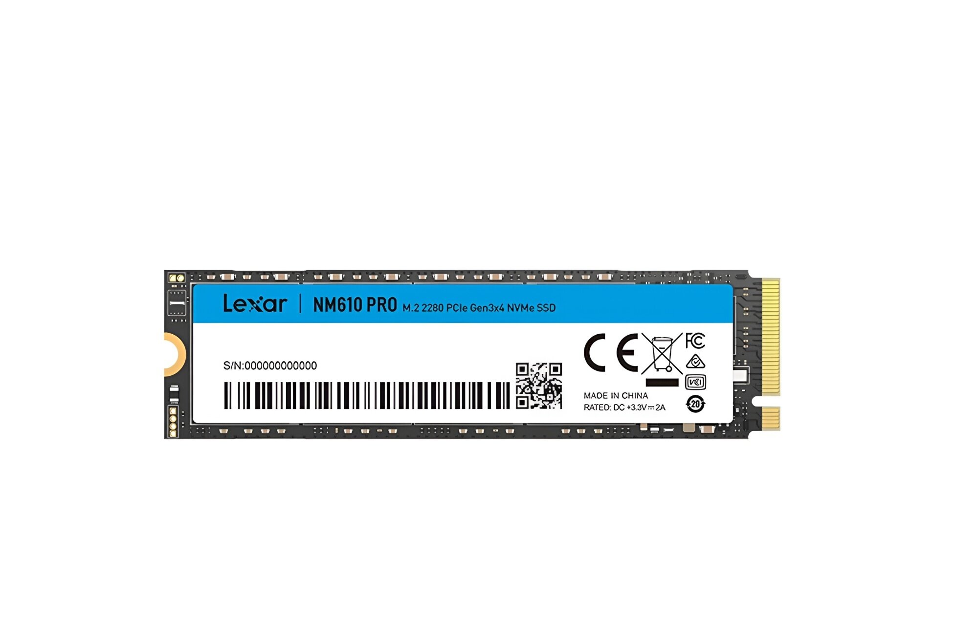 Твердотельный накопитель Lexar NM610PRO, 1TB, NVMe, 3300МБ/с, 2400МБ/c, 3D NAND