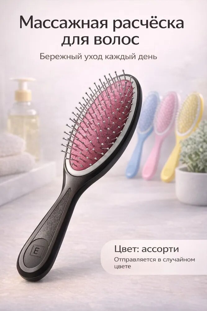 Массажная расчёска для волос с металлическими иглами