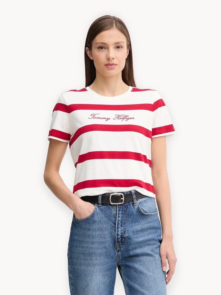 Футболка TOMMY HILFIGER, размер XS, красный