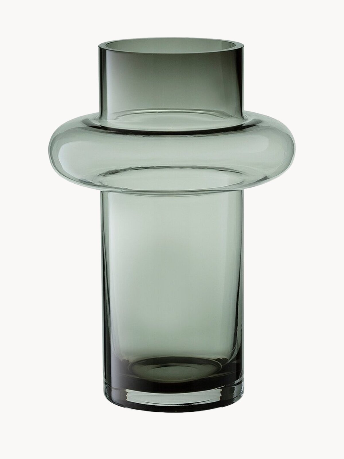 Ваза для цветов, дизайнерская, Vayr, 30 см, стеклянная, серая, Bergenson Bjorn, BB00003