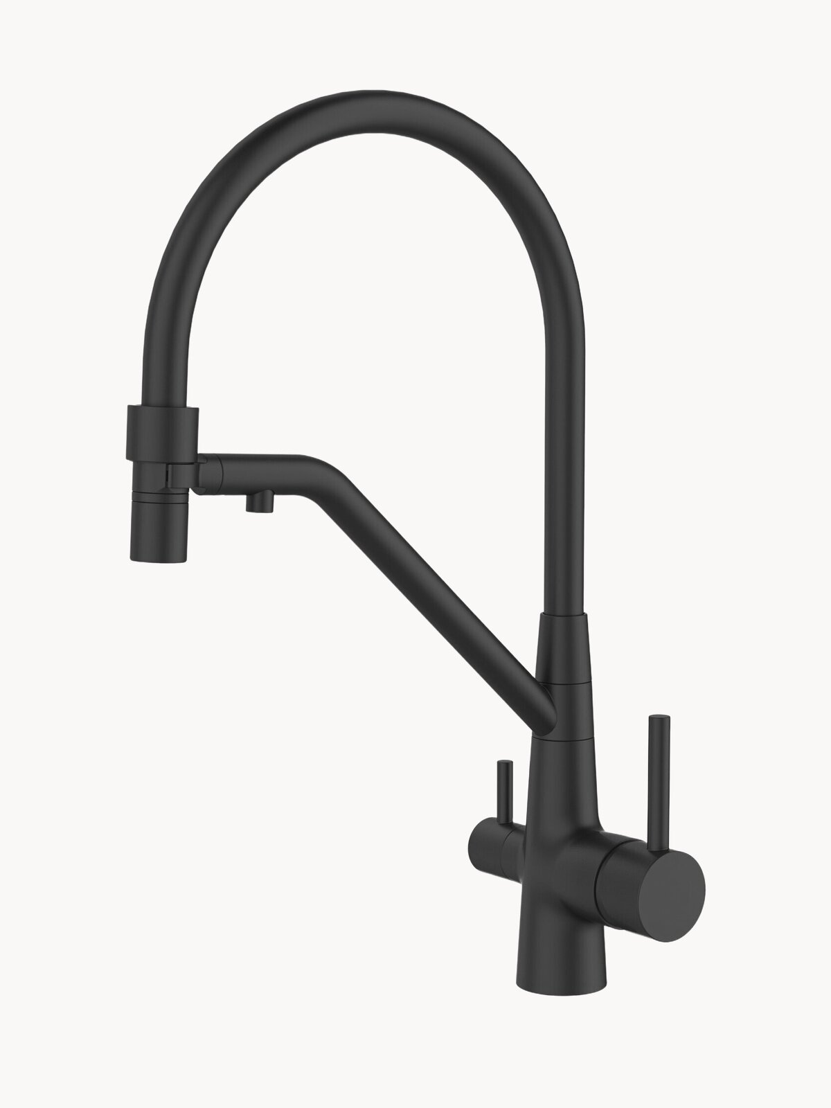 Смеситель для кухни с подключением к фильтру черный ESKO Line EL_MGN flex total black с гибким изливом