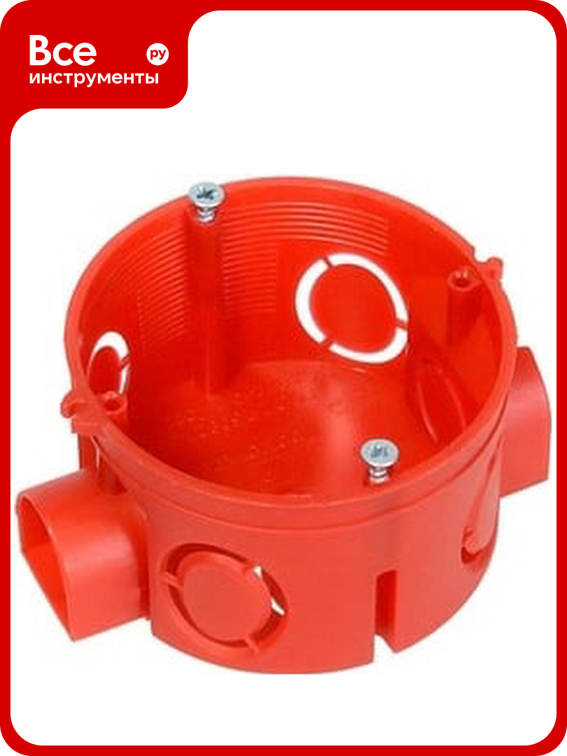 Установочная коробка Промрукав безгалогенная HF 68х42 с саморезами 80-0500 С