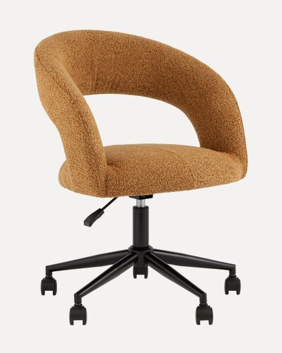 Изображение товара Кресло Mia STOOL GROUP коричневый, ткань, металл, мягкое сиденье, с подлокотниками