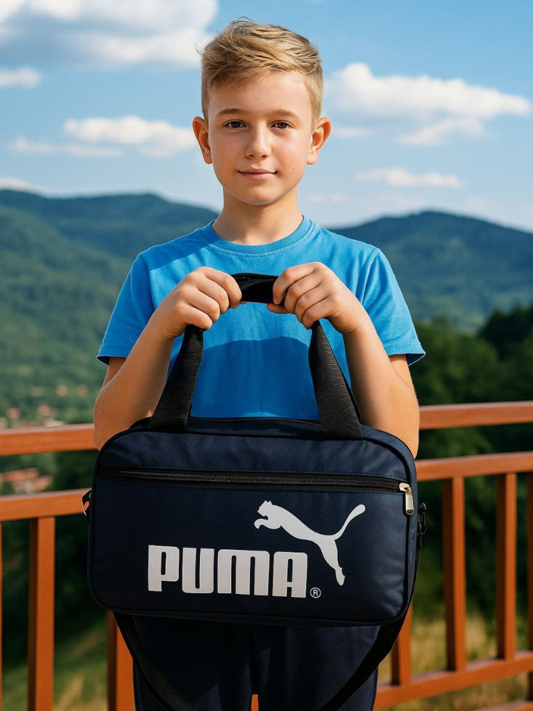 Сумка  Miss You / Puma Small Sport Bag, фактура гладкая, синий